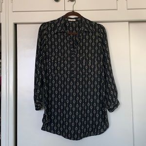 Black Patterned Blouse